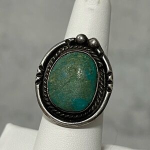 Native American Old Pawn Turquoise 925 Silver Ring